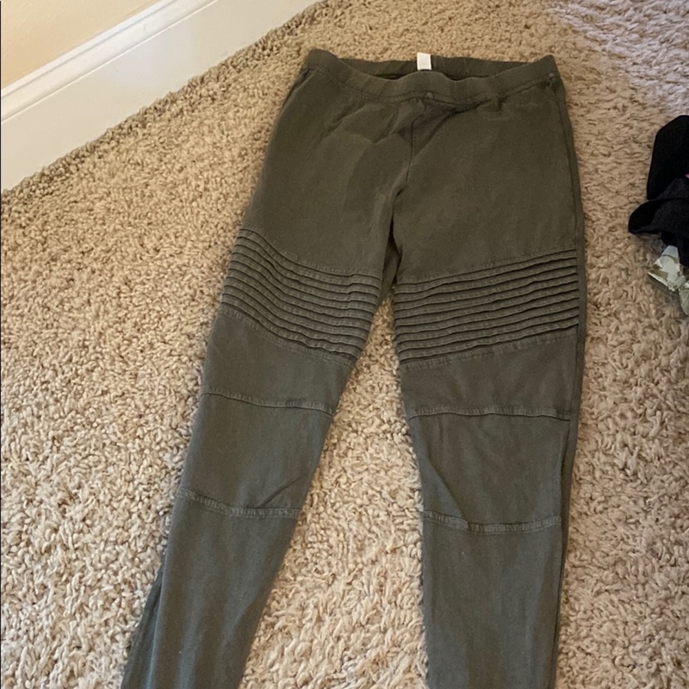 Army green leggings